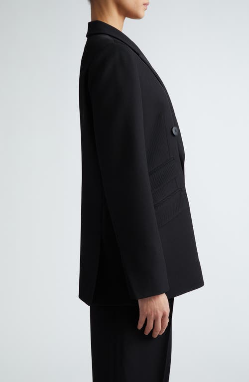 Partow Steph Double Breasted Virgin Wool Blazer In Black
