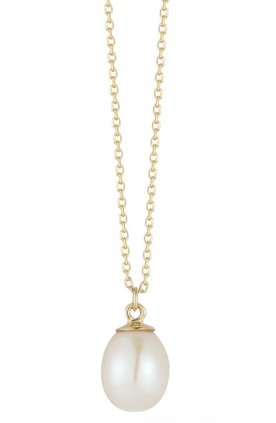 Ember Fine Jewelry 14k Gold 6.5mm Pearl Pendant Necklace In 14k Gold