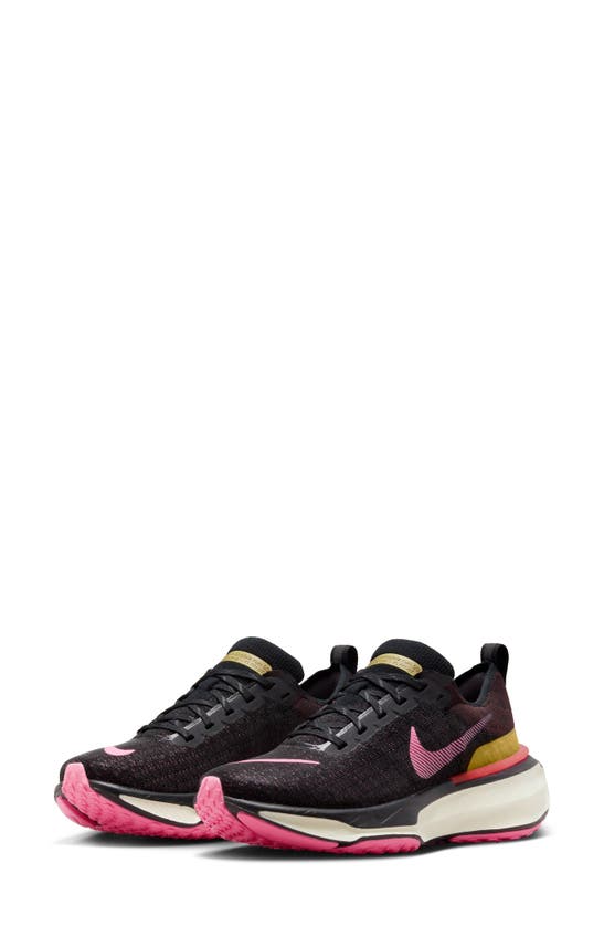 Nike Zoomx Invincible Run 3 Running Shoe In Earth/ Pink/ Black/ Gold