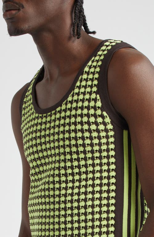 Shop Y-3 Adidas X Wales Bonner X Wales Bonner Textured Sweater Tank In Semi Frozen Yellow/night Brown