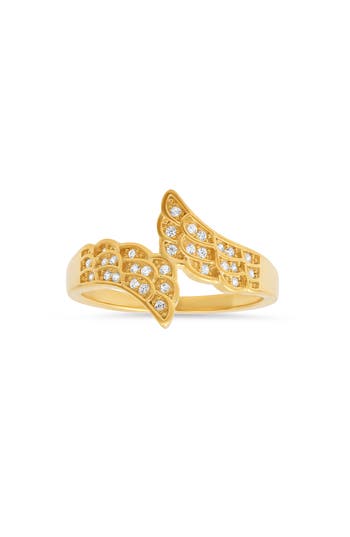 Queen Jewels Cubic Zirconia Angel Wing Ring In Gold