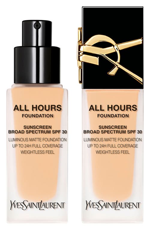 Yves Saint Laurent All Hours Luminous Matte Foundation 24H Wear SPF 30 with Hyaluronic Acid in Ln1 at Nordstrom