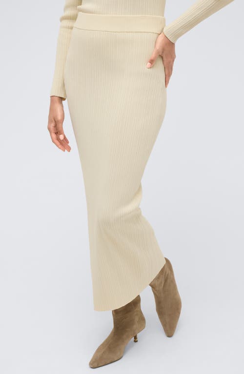 Shop Kenneth Cole Variegated Rib Maxi Skirt In Almond Milk