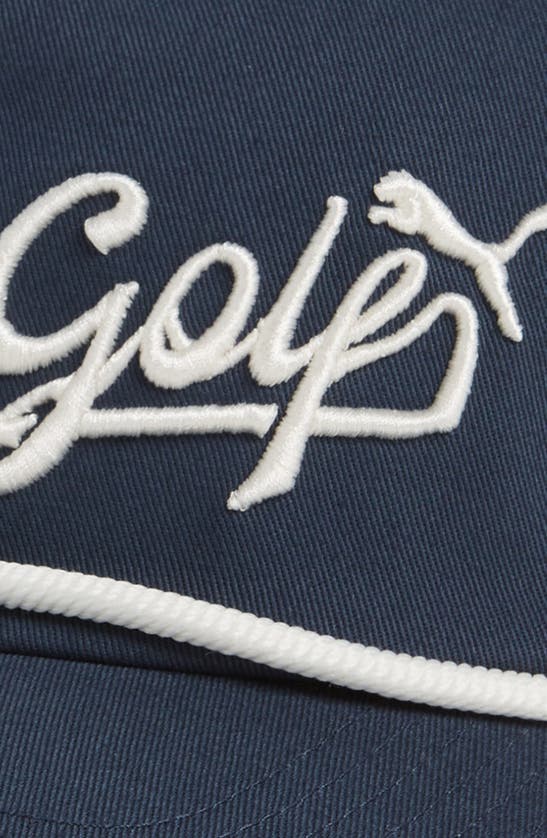 Shop Quiet Golf X Puma Rope Accent Cotton Twill Baseball Cap In Dark Night-warm White