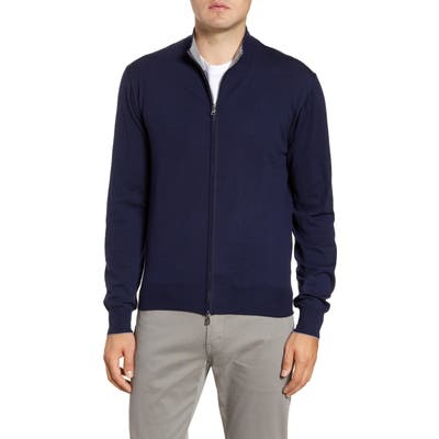 Peter Millar Collection Excursionist Flex Full Zip Merino Wool Cardigan, Blue