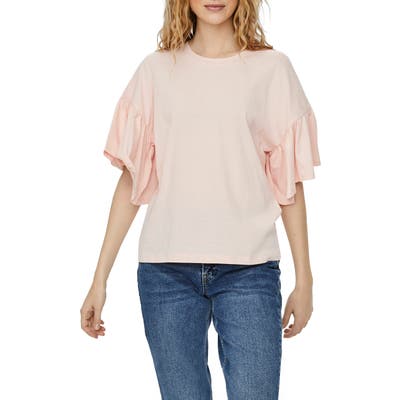 Vero Moda Heni Rebecca Ruffle Sleeve Top, Pink