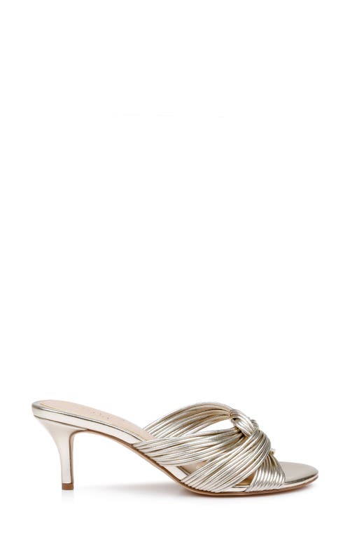 Jewel Badgley Mischka Mia Slide Sandal In Light Gold