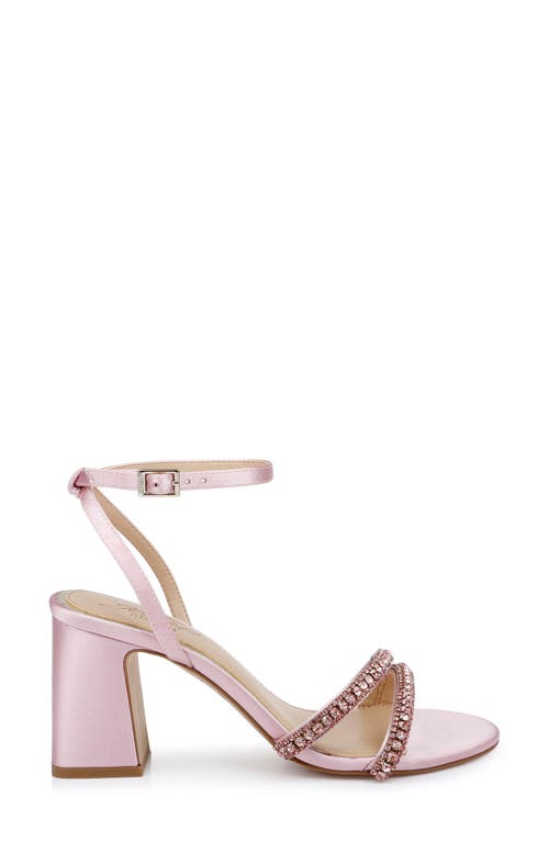 Jewel Badgley Mischka Rosa Ankle Strap Sandal In Pale Pink
