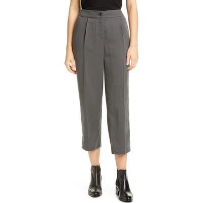 Eileen Fisher High Waist Crop Tencel Lyocell Trousers, Grey