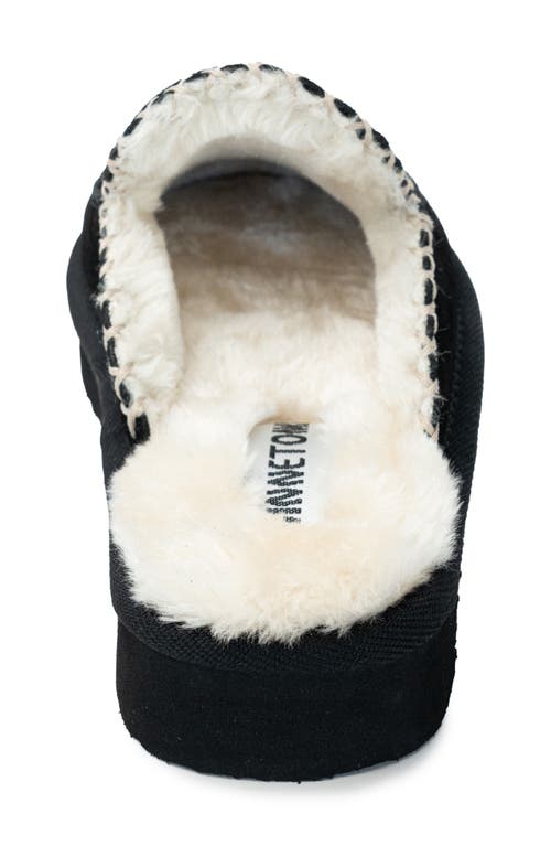 Shop Minnetonka Café Faux Fur Scuff Slipper In Black