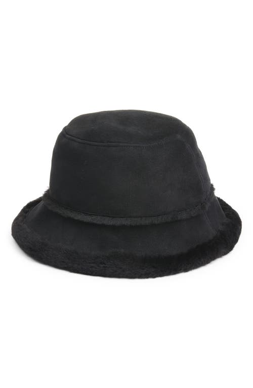 UGG(R) Sheepskin Bucket Hat in Black