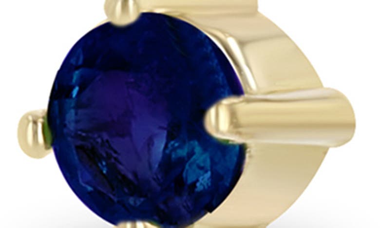 Zoë Chicco Blue Sapphire Drop Huggie Hoop Earrings In Yellow Gold