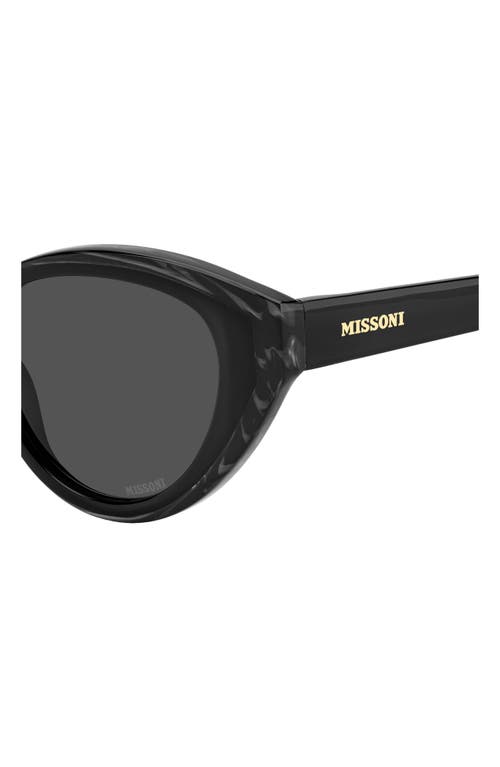 Missoni 53mm Oval Cat Eye Sunglasses In Grey Black Horn/grey