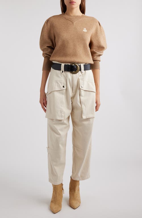 Shop Isabel Marant Étoile Kelaya Balloon Sleeve Sweater In Camel