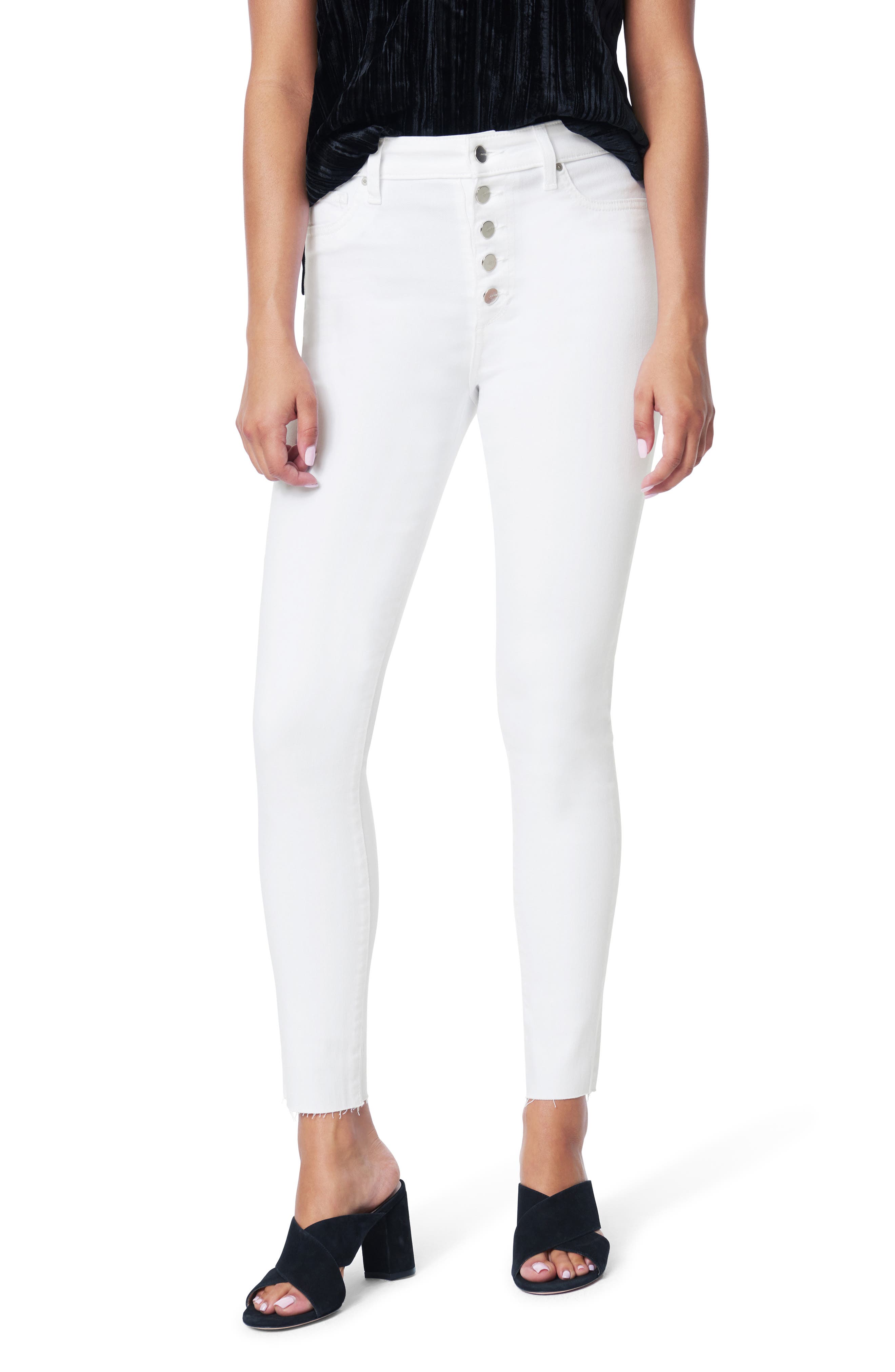 Women's Joe's The Charlie Exposed Button High Waist Ankle Skinny Jeans, 29 - White Women's Joe's The Charlie Exposed Button High Waist Ankle Skinny Jeans, 29 - White