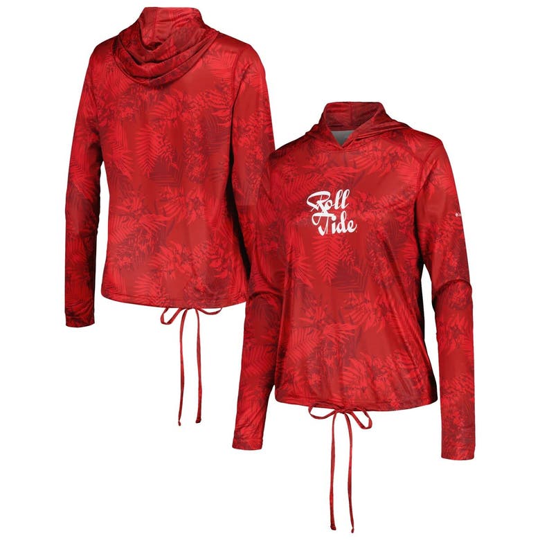 Shop Columbia Crimson Alabama Crimson Tide Summerdry Printed Long Sleeve Hoodie T-shirt