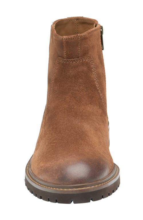 Johnston & Murphy Barret Zip Boot In Brown Waxed Suede