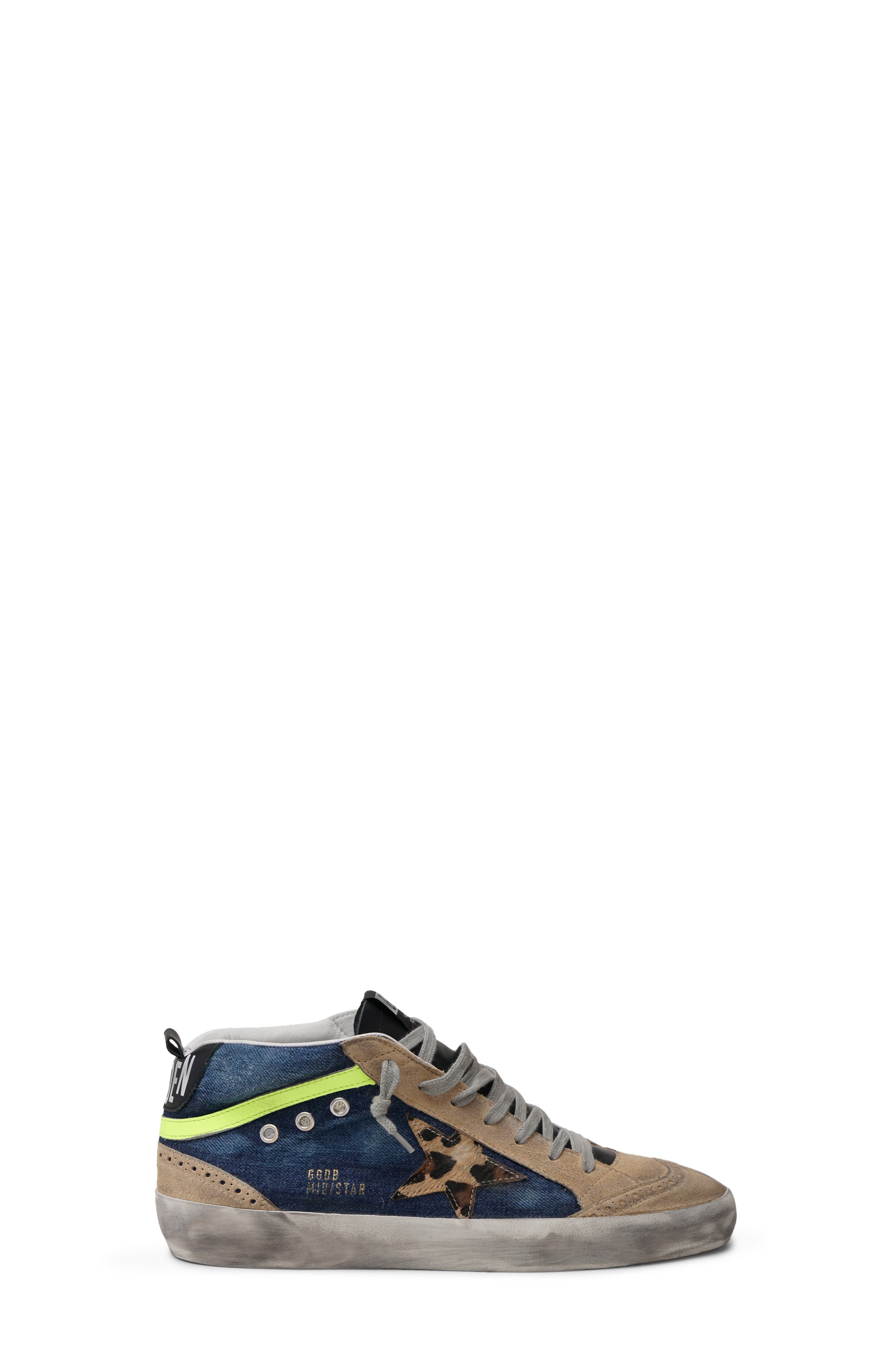 Golden Goose Mid Star Genuine Calf Hair Sneaker in Dark Blue/Cappuccino/Brown at Nordstrom, Size 13Us