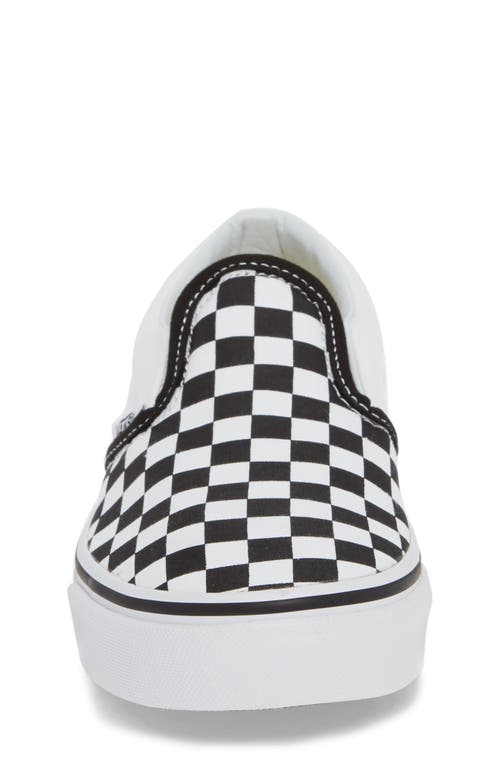 Shop Vans Kids' Classic Checker Slip-on In Black/true White