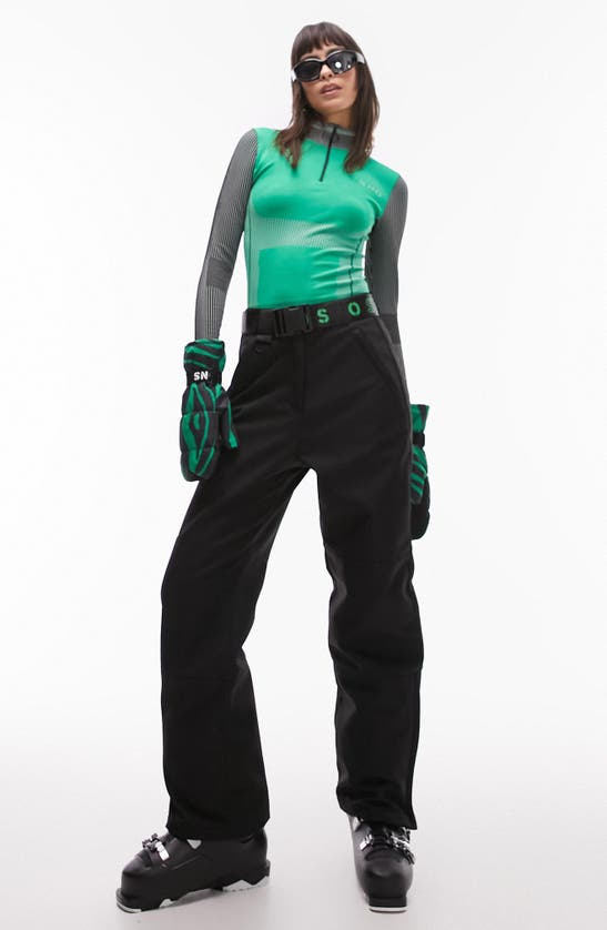 TOPSHOP TOPSHOP BELTED HIGH WAIST STRAIGHT LEG SKI PANTS