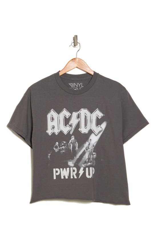 Shop Vinyl Icons Ac/dc Cropped Graphic T-shirt In Grey