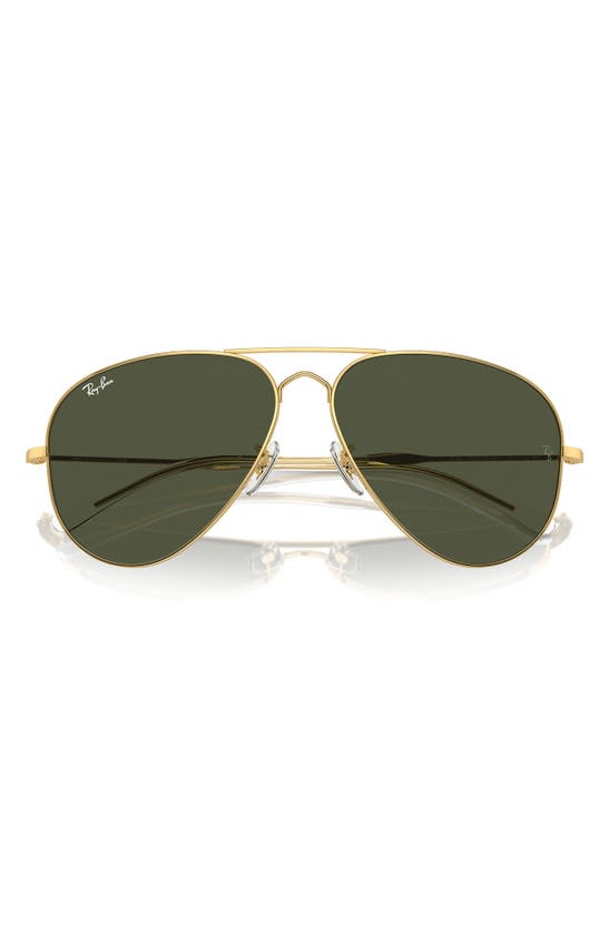 Ray Ban Old Aviator 62mm Oversize Sunglasses In Gold Flash