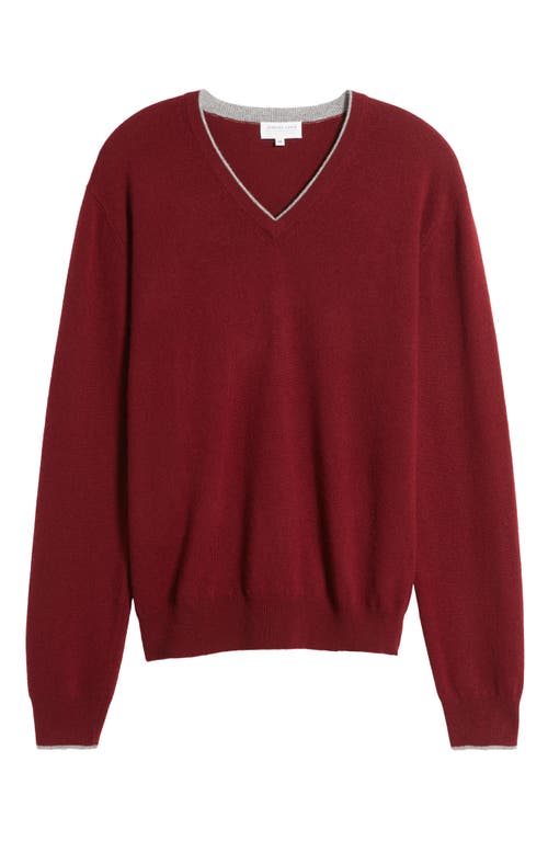 Lorenzo Uomo Tipped Merino Wool Sweater In Bordeaux