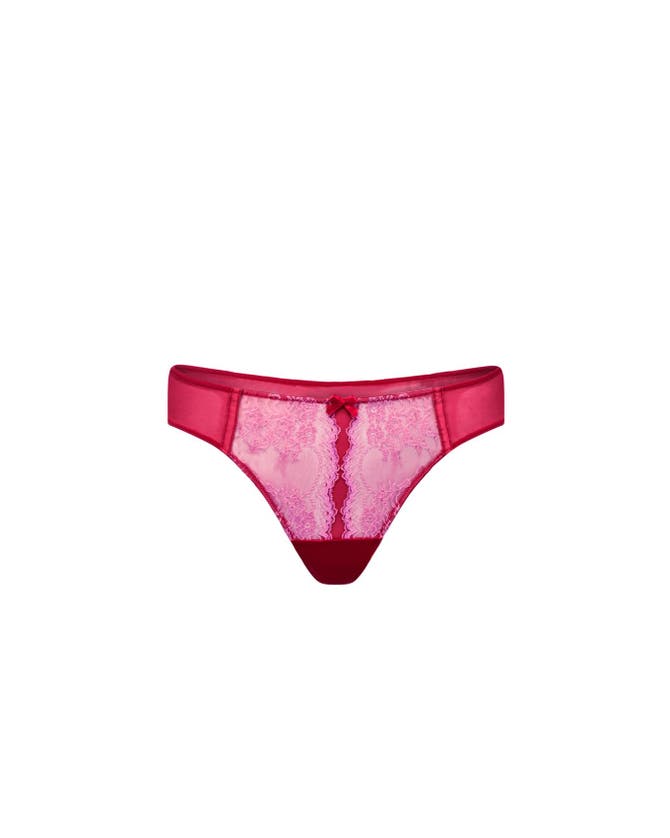 Shop Adore Me Renea Thong Panties In Dark Pink