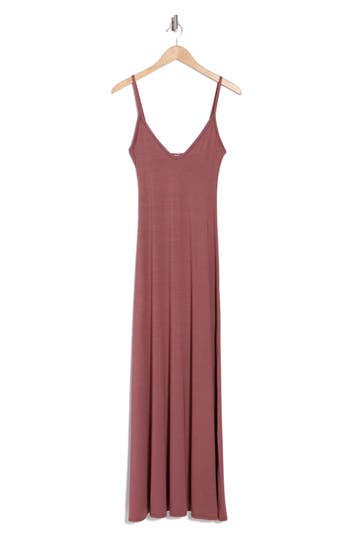 Go Couture V-neck Maxi Dress In Crushed Berry