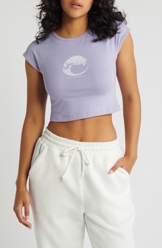 Shop Noisy May Katinka Graphic Crop T-shirt In Sweet Lavender Printearth