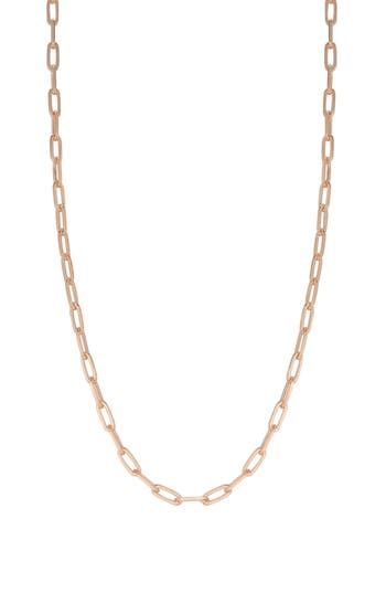 Glaze Jewelry Paper Clip Chain Necklace In Rose Gold