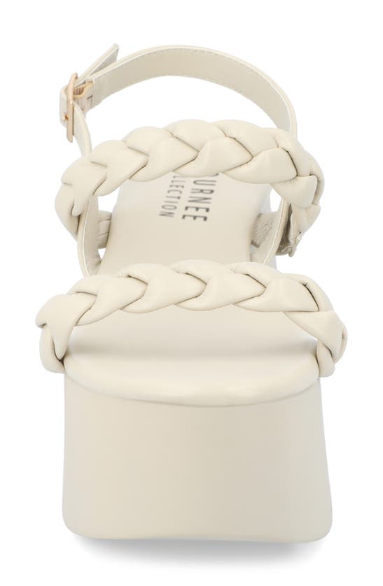 Journee Collection Zannah Braided Tru Comfort Platform Sandal In Stone