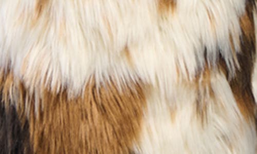 Azalea Wang Penelope Faux Fur Coat In Multi Brown