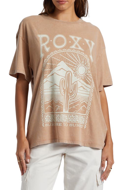 Roxy Saguaro Oversize Cotton Graphic T-Shirt Cinnamon Swirl at Nordstrom,