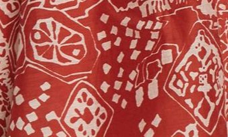 Rebecca Taylor Labyrinth Abstract Print Cotton & Silk Dress In Labyrinth Print Red
