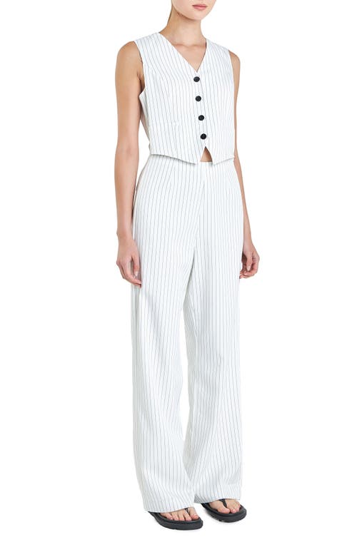 Grey Lab Vest Wide Leg Jumpsuit In White