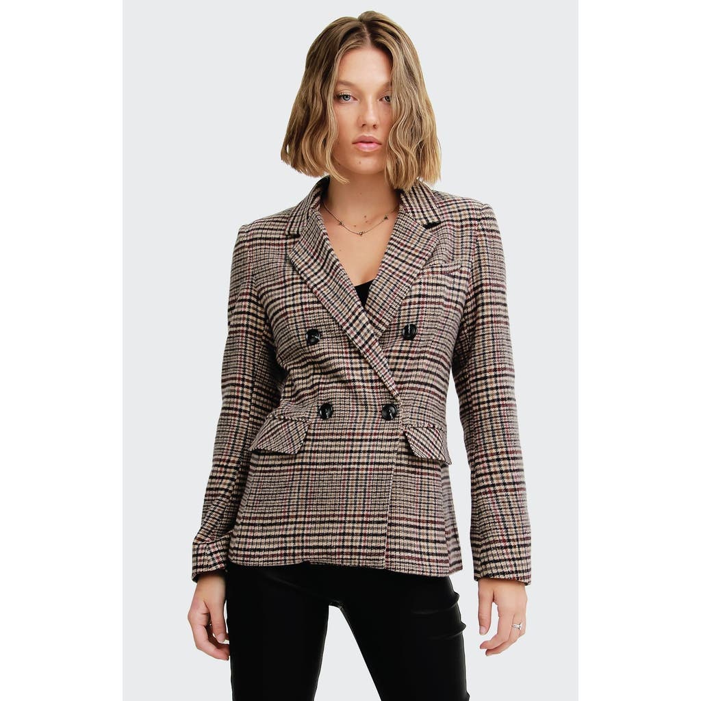 Belle & Bloom Piccadilly Wool Blend Plaid Blazer In Oat