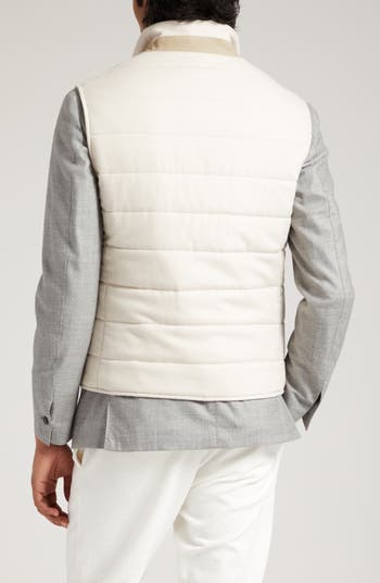 Eleventy Platinum Reversible Silk-Cashmere Vest, Coats