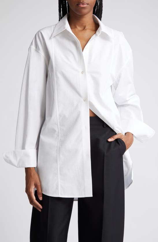 Alexander Wang Oversize Boyfriend Button-up Shirt In White