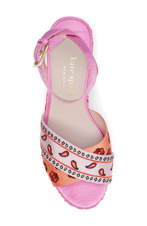 Shop Kate Spade New York Riobandana Patchwork Platform Sandal In Persimmon