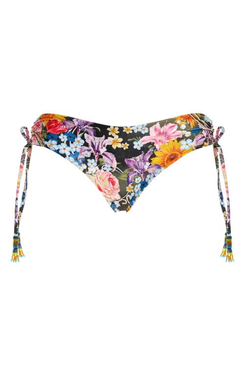 Shop Agua Bendita Eda Dreamin' Reversible Bikini Bottoms In Blue Floral Multi