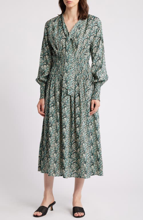 Masai Copenhagen Nomina Tie Neck Long Sleeve Dress in Teal 