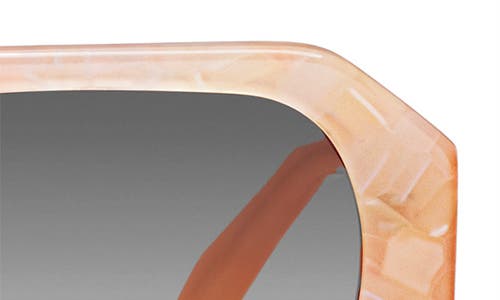 Shop Quay Hyped Up 38mm Gradient Square Sunglasses In Apricot Tortoise/orange