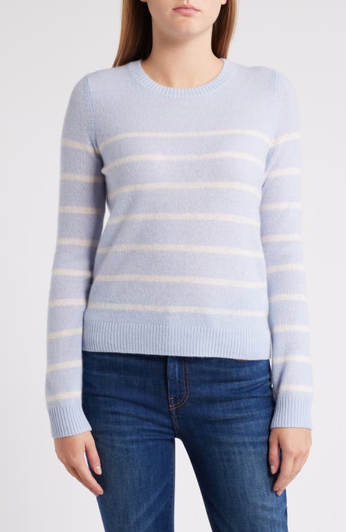 Shop Caslonr Caslon(r) Cashmere Crewneck Sweater In Blue - Ivory Stacy Stripe