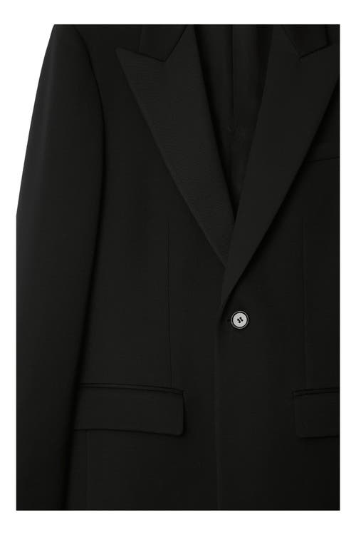 Burberry Cotton Blend Tailored Jacket In Black