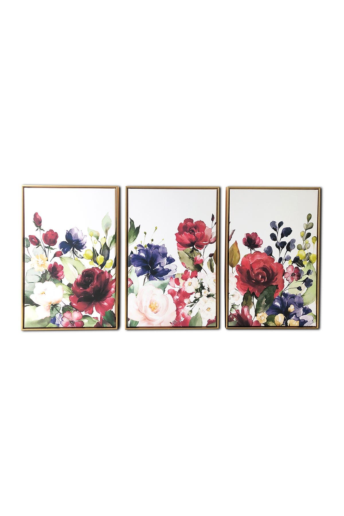 Gallery 57 Floral Garden Triptych Floating Frame Wall Art In Open Miscellaneous