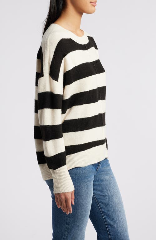 Shop Zoe And Claire Stripe Crewneck Sweater In Ivory