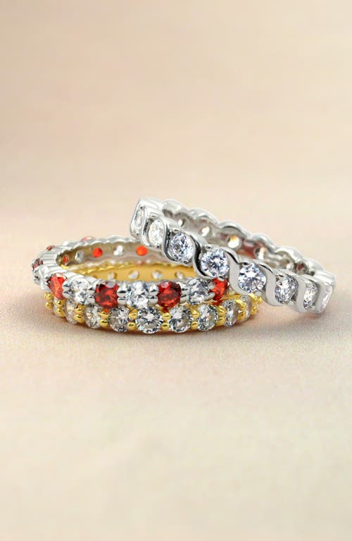 Bling Jewelry Wave Set Cubic Zirconia Eternity Ring In Silver