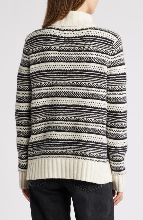 CASLONR CASLON(R) STRIPE JACQUARD TURTLENECK SWEATER