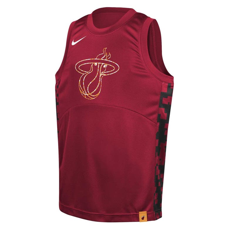 Shop Nike Youth   Red Miami Heat Courtside Starting Five Team Jersey